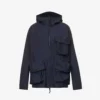 Snow Peak Indigo C/N Funnel-neck Oversized-fit Cotton-blend Hooded Parka Jacket