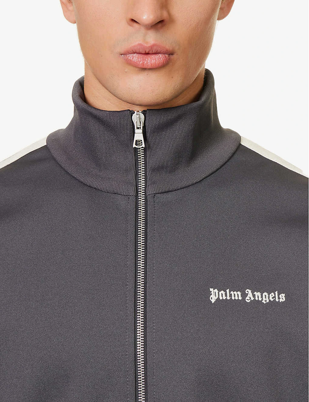 Palm Angels Funnel-neck Brand-print Regular-fit Woven Tracksuit Jacket - Image 5