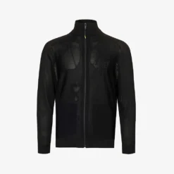 Brand-embossed Funnel-neck Regular-fit Knitted Sweatshirt