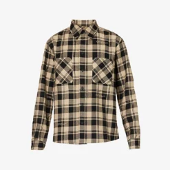 Branded Plaid-patterned Relaxed-fit Cotton Shirt
