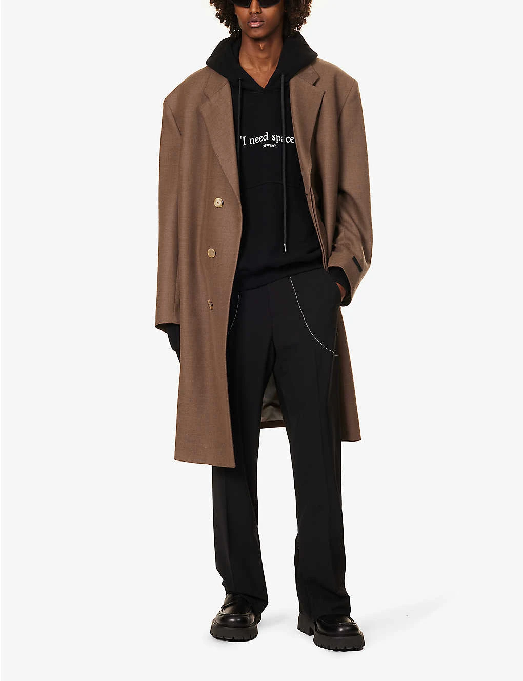 I Need Space Graphic-print Relaxed-fit Cotton-jersey Hoody - Image 2