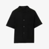 Loose-weave Brand-embroidered Cotton Shirt