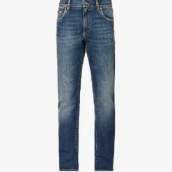 Dolce & Gabbana Brand-plaque Regular-fit Straight-leg Stretch-denim Jeans