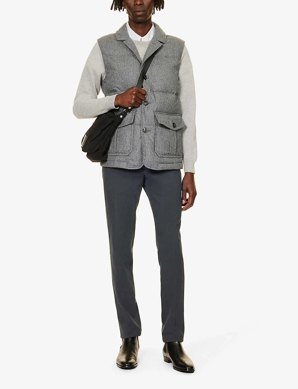 Padded Patch-pocket Regular-fit Woven Gilet - Image 2