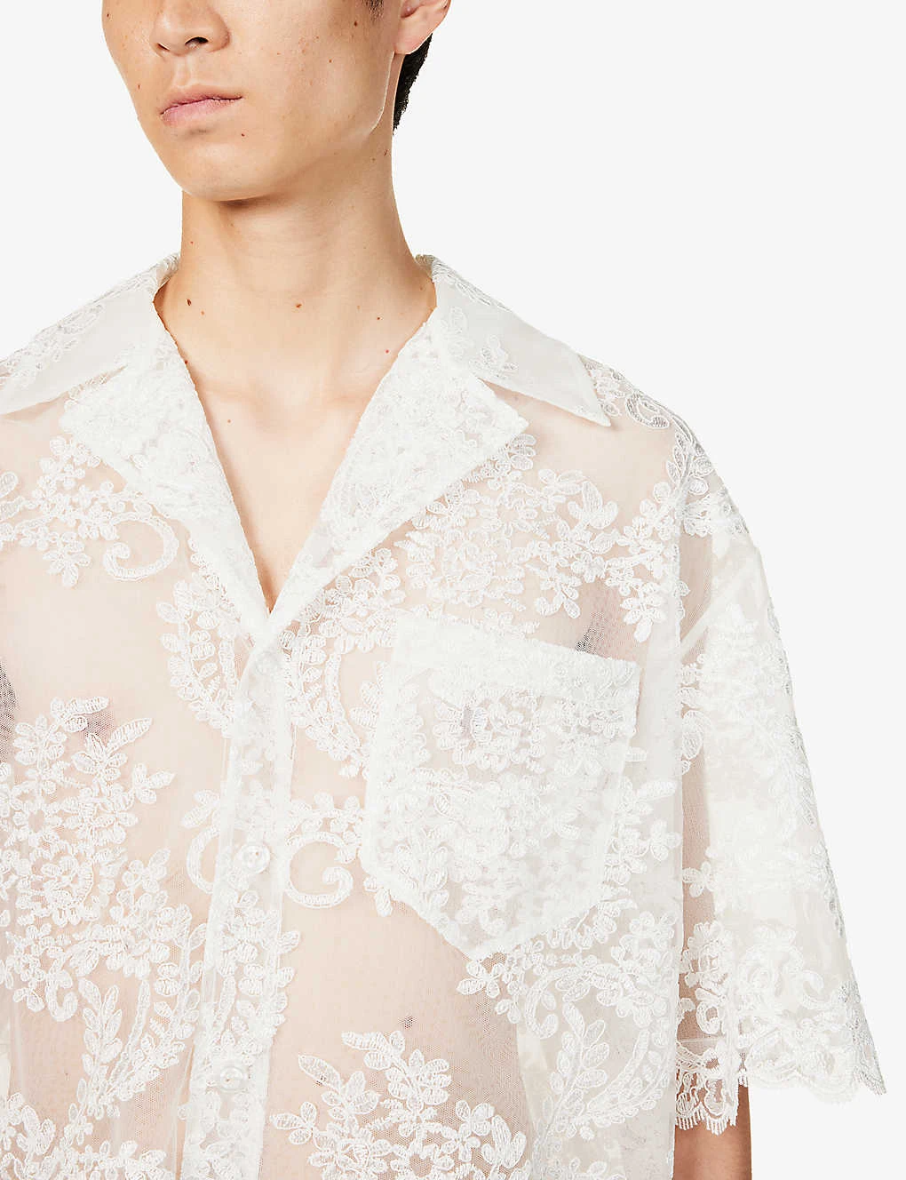 Simone Rocha Short-sleeved Boxy-fit Lace Shirt - Image 5