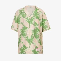 Valentino Pineapple-print Oversized-fit Cotton-poplin Shirt