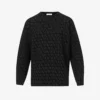 Valentino Brand-print Crewneck Wool-knit Sweatshirt