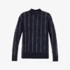 Sacai Heart-jacquard Split-hem Wool-blend Jumper