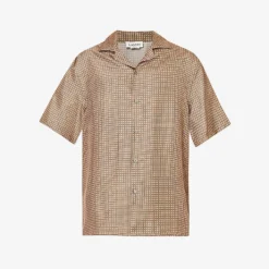 Lanvin Geometric-pattern Spread-collar Boxy-fit Silk Shirt