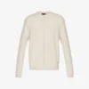 Emporio Armani Brand-embroidered Contrast-stitched Knitted Jumper