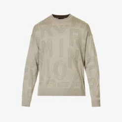 Emporio Armani Brand-woven Crewneck Cotton Jumper