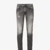 Replay Anbass Distressed Tapered-leg Slim-fit Stretch-denim Jeans