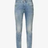 ELEVENTY Faded-wash Slim-fit Tapered-leg Stretch-denim Jeans