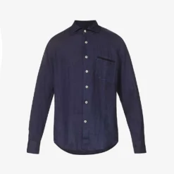 ELEVENTY Pleated-cuff Long-sleeved Regular-fit Linen Shirt