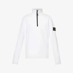 Stone Island Funnel-neck Brand-badge Cotton-jersey Sweatshirt