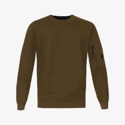 Lens-compartment Crewneck Cotton-jersey Sweatshirt