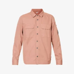 Lens-pocket Button-down Cotton-poplin Shirt