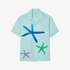 Sandro Starfish-print Relaxed-fit Woven Shirt