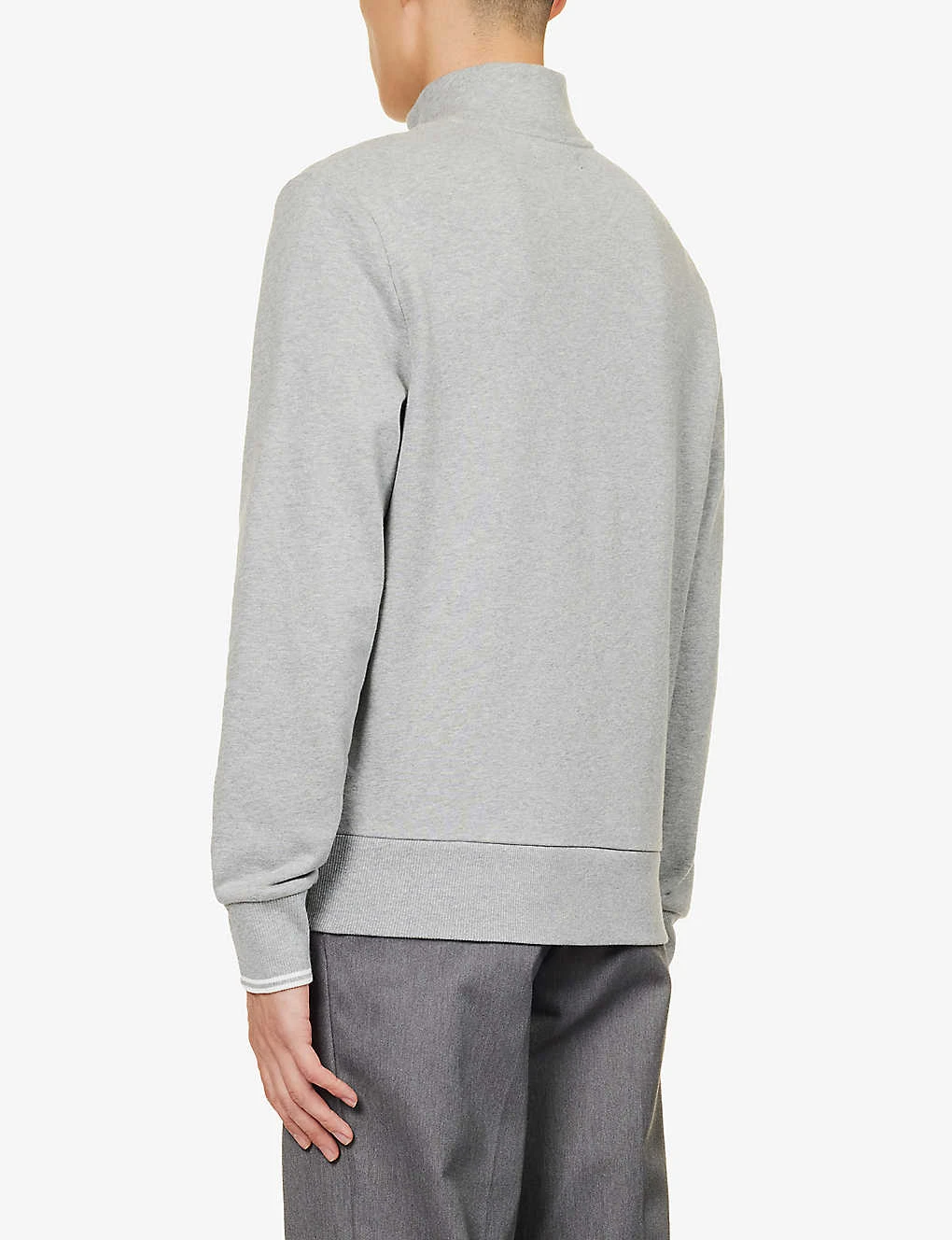 Fred Perry Ringer Brand-embroidered Quarter-zip Cotton-blend Sweatshirt - Image 4