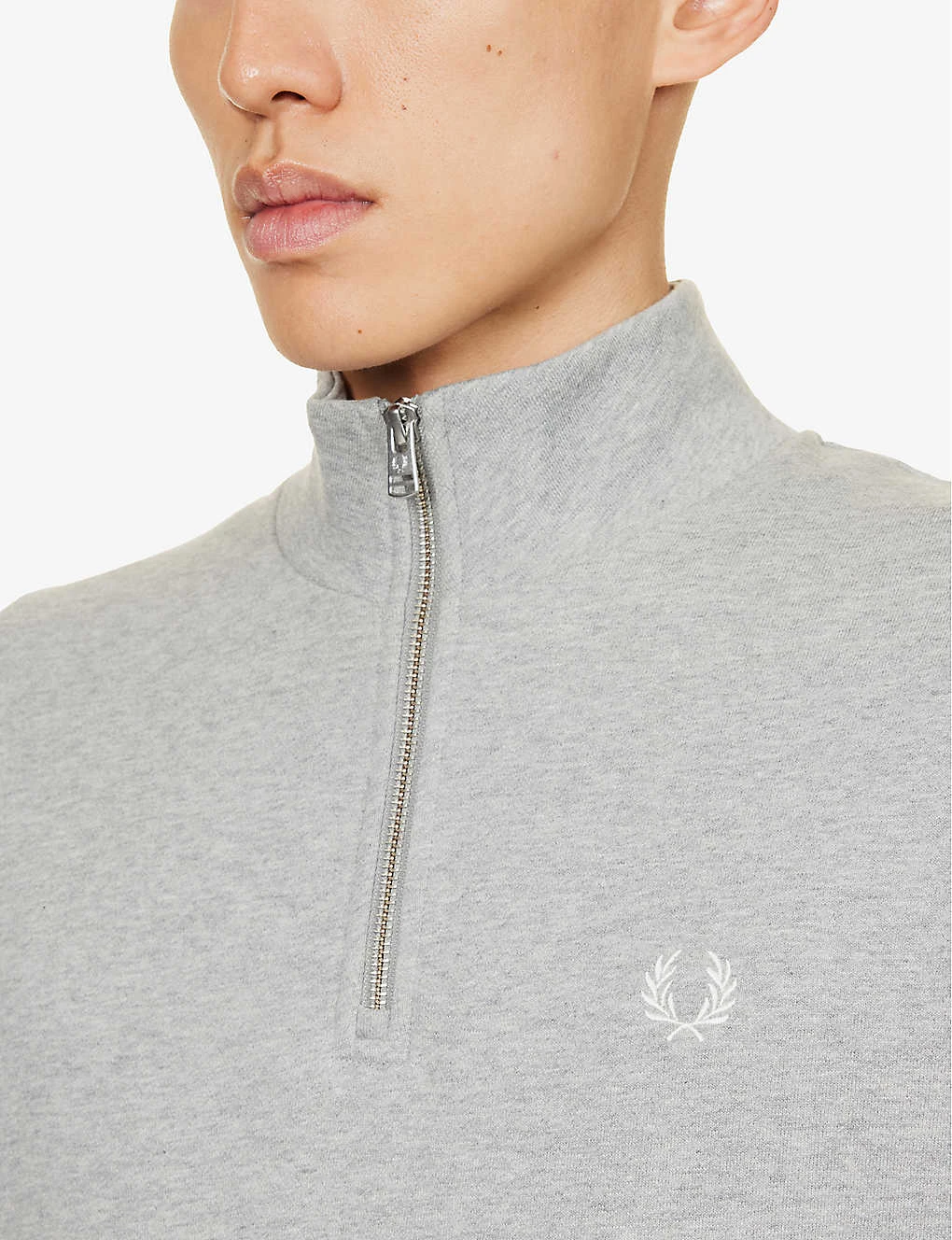 Fred Perry Ringer Brand-embroidered Quarter-zip Cotton-blend Sweatshirt - Image 5