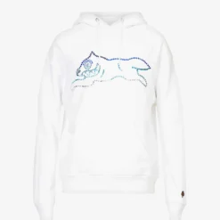 Running Dog Rhinestone-embellished Cotton-jersey Hoody