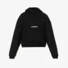 Brand-print Cropped Relaxed-fit Cotton-jersey Hoody