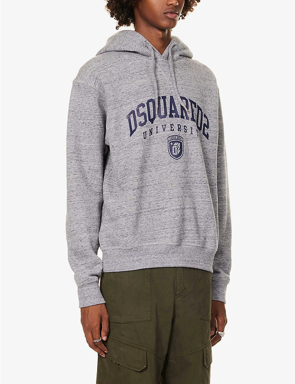 DSQUARED2 Logo-print Marled Cotton-jersey Hoody - Image 3