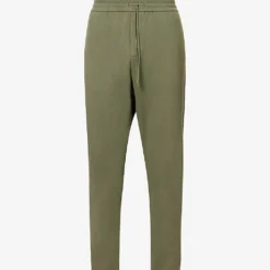 Emporio Armani Brand-plaque Slip-pocket Cotton-jersey Jogging Bottoms