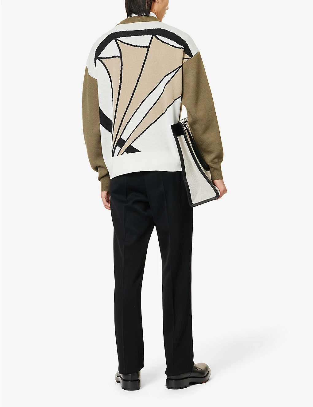 Emporio Armani Graphic-print Crewneck Knitted Jumper - Image 2