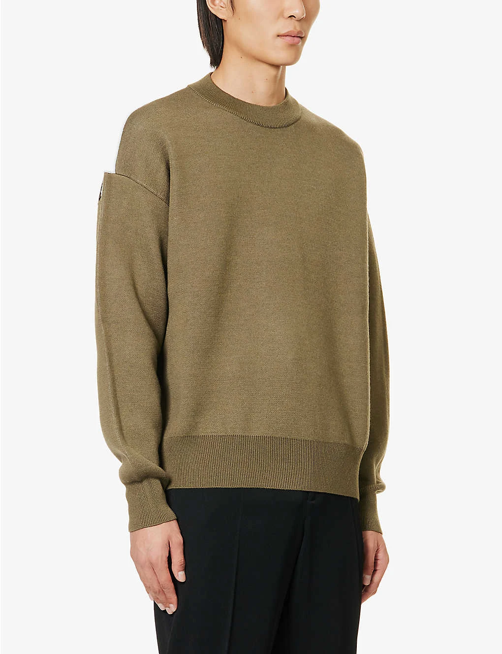 Emporio Armani Graphic-print Crewneck Knitted Jumper - Image 3