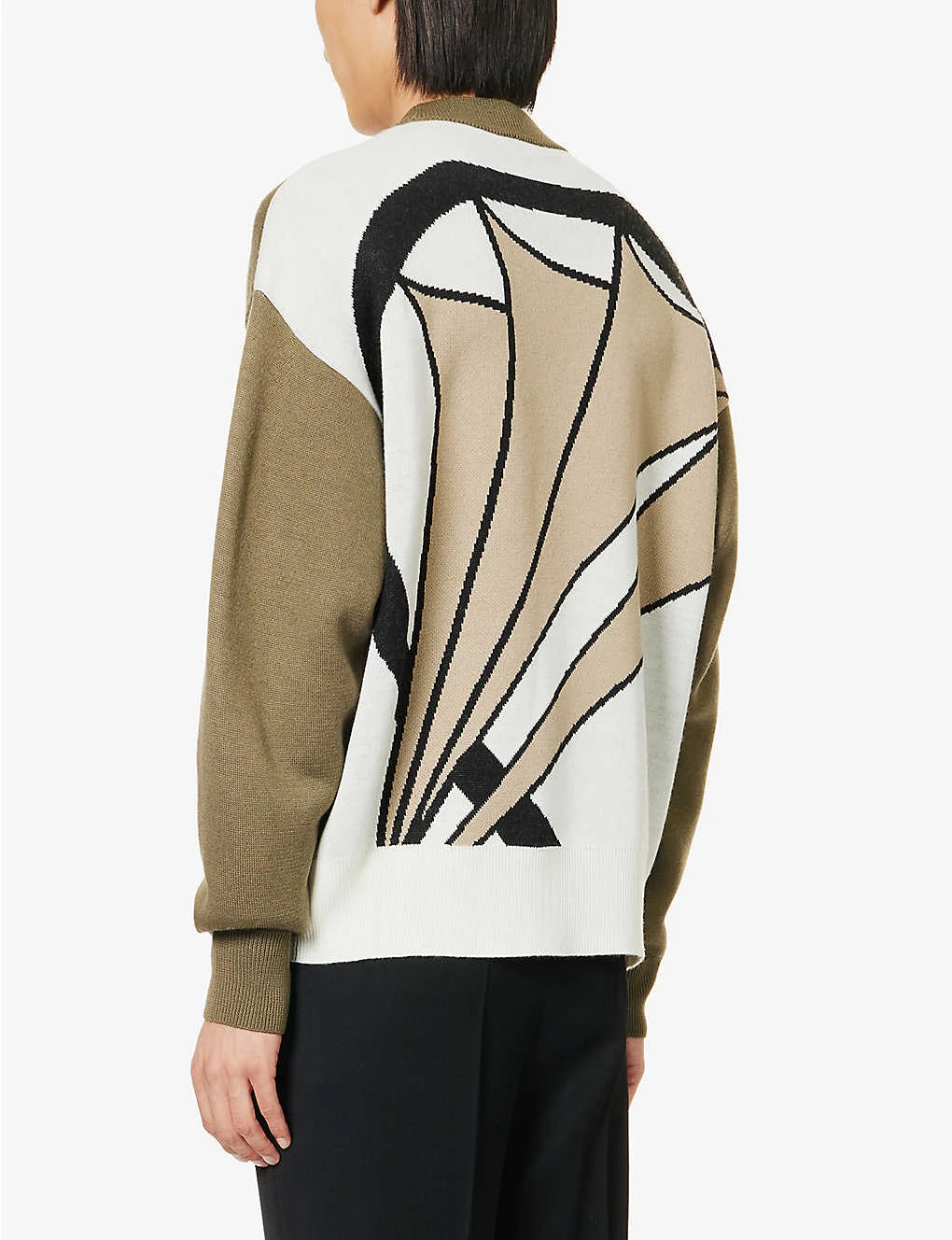 Emporio Armani Graphic-print Crewneck Knitted Jumper - Image 4