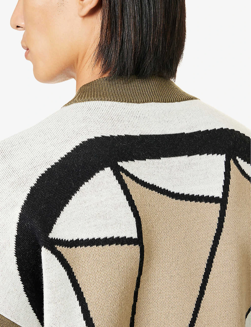 Emporio Armani Graphic-print Crewneck Knitted Jumper - Image 5