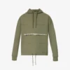 Emporio Armani Brand-embroidered Ribbed-trim Cotton-blend Hooded Jumper