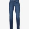 Emporio Armani Brand-patch Straight-leg Slim-fit Stretch-denim Jeans