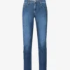Emporio Armani Brand-plaque Straight-leg Stretch-denim Jeans