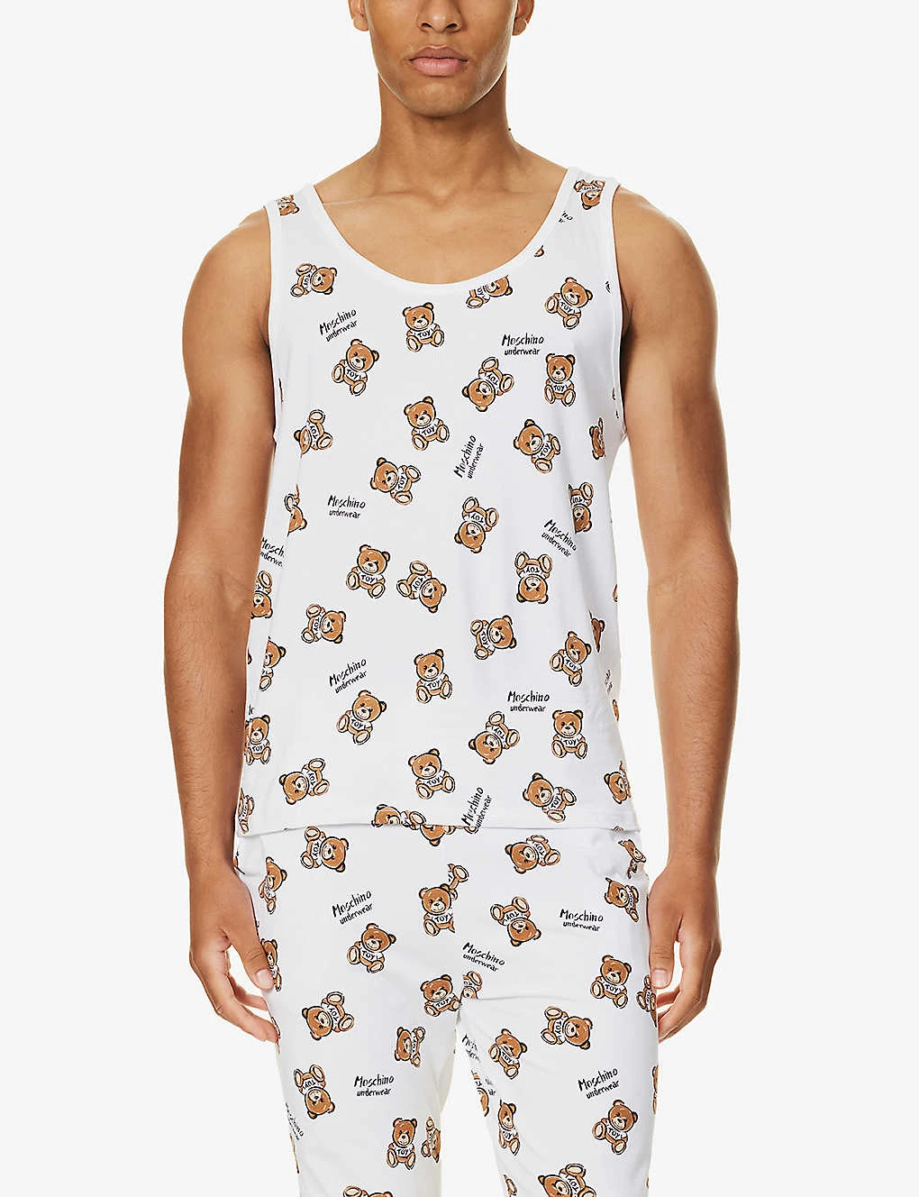 MOSCHINO Toy Bear Graphic-print Stretch-cotton Top - Image 2