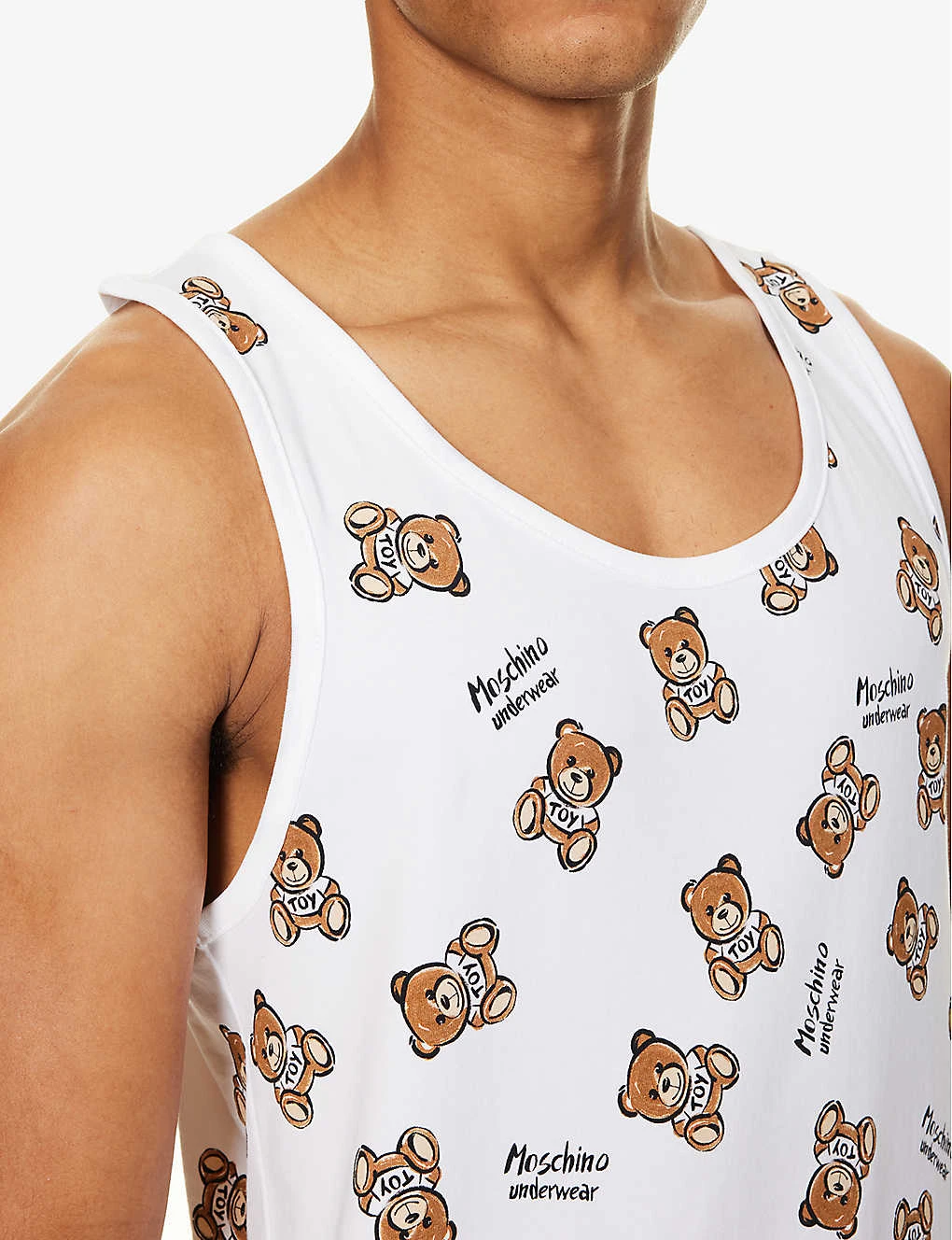MOSCHINO Toy Bear Graphic-print Stretch-cotton Top - Image 4
