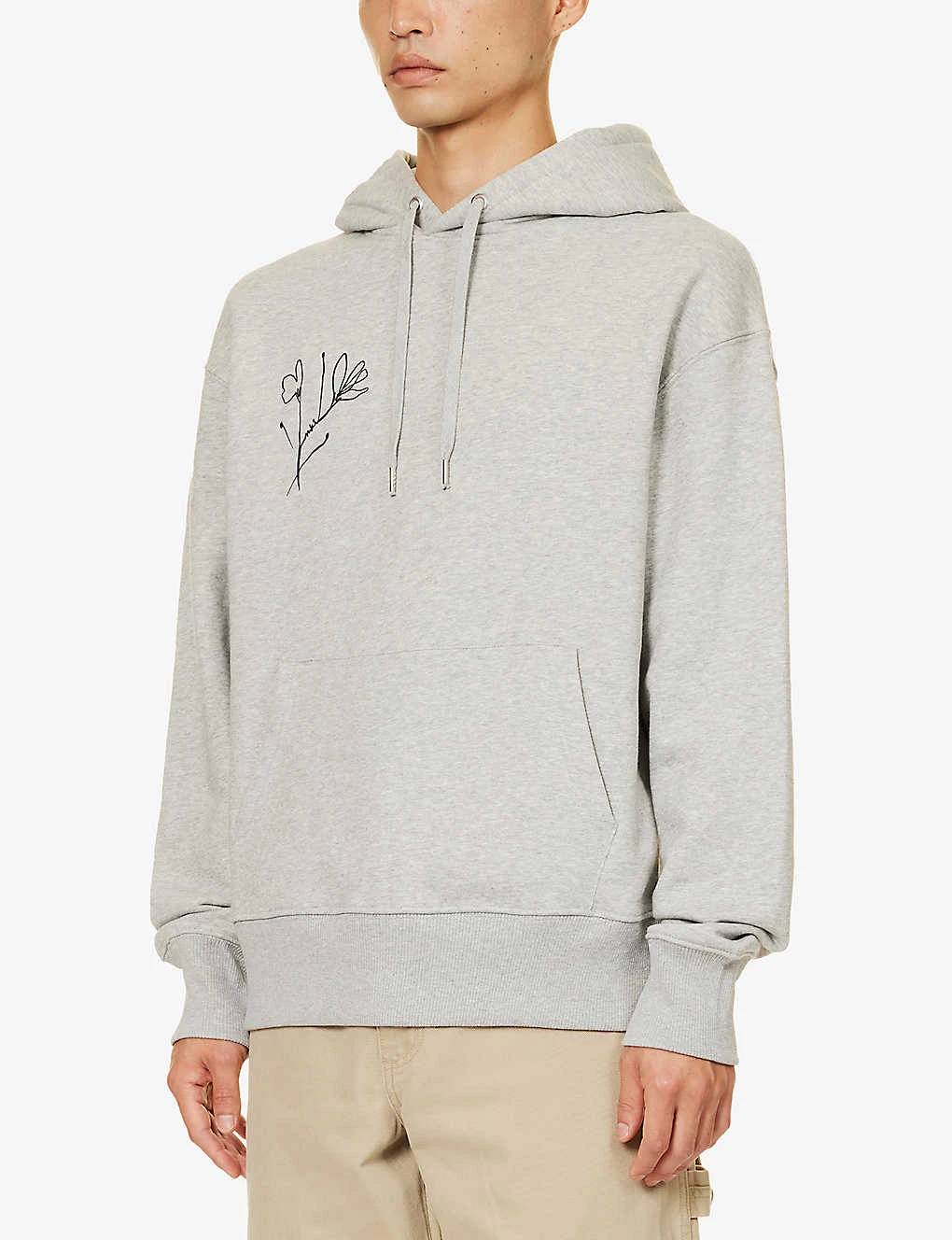 Floral Graphic-print Organic-cotton And Recycled-polyester-blend Hoody - Image 3